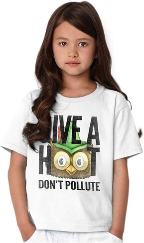 Cool Woodsy Owl Give A Hoot Eyes Crewneck T Shirts Boy Girl in Saudi Arabia