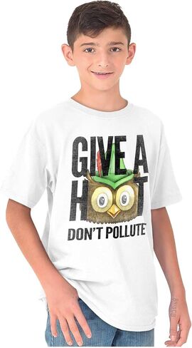 Cool Woodsy Owl Give A Hoot Eyes Crewneck T Shirts Boy Girl in Saudi Arabia