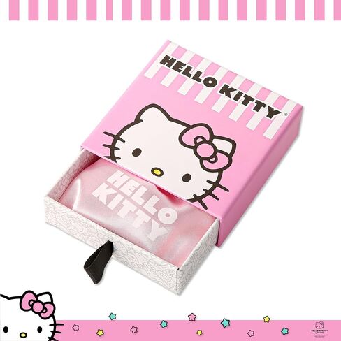 Hello Kitty Earrings Official Sanrio License, Silver Flash Plated Hoop Earrings with Enamel Hello Kitty Charm, Hello Kitty Accessories in Saudi Arabia
