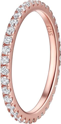 Suplight 925 Sterling Silver Wedding Band Rings, Full Cubic Zirconia Wishbone Ring Love/Lucky Engagement Promise Rings For Women, Size 4-12 (with Gift Box) in Saudi Arabia