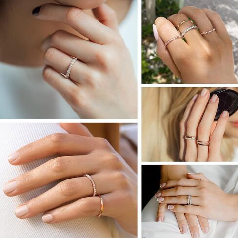 Suplight 925 Sterling Silver Wedding Band Rings, Full Cubic Zirconia Wishbone Ring Love/Lucky Engagement Promise Rings For Women, Size 4-12 (with Gift Box) in Saudi Arabia