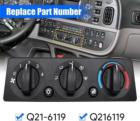 HVAC A/C Heater Climate Control Module Panel Switch Compatible with Peterbilt Trucks 337 348 389 AC Control Panel Climate Control Module Replace Q216119 Q21-6119 in Saudi Arabia