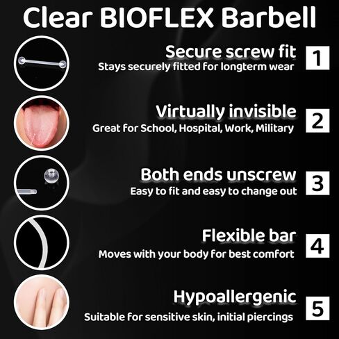 10pcs صافية حلقة لسان الحلمة أكريليك ، حركي المجوهرات الثابتة من أجل العمل ، حلقات اللسان الواضحة/ حلق الغضروف الدقيق للرياضة ، حلقات الحلمة للعمل اليومي ، والأكريليليك المجوهرات المحفوظة in Saudi Arabia