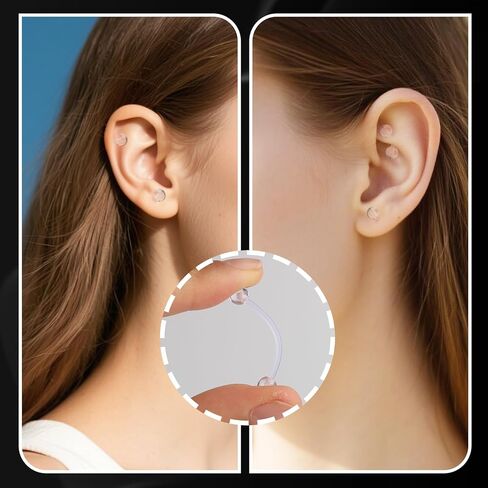 10pcs صافية حلقة لسان الحلمة أكريليك ، حركي المجوهرات الثابتة من أجل العمل ، حلقات اللسان الواضحة/ حلق الغضروف الدقيق للرياضة ، حلقات الحلمة للعمل اليومي ، والأكريليليك المجوهرات المحفوظة in Saudi Arabia