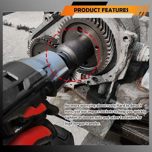32mm Socket 1/2 Drive Design,Anti-slip Deep Impact Sockets 1/2 Drive for Labor-saving Disassembly of Nuts,6 Point Automotive Tools Axle Nut Socket for Cars SUVs (32mm) in Saudi Arabia