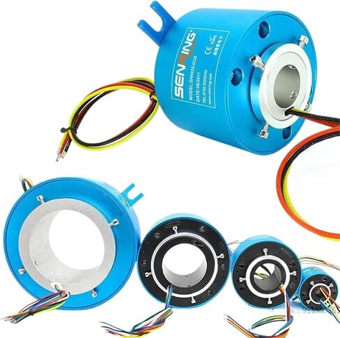 1PCS Through Hole Slip Ring 2/6/12/18/24 Channels 2A/5A/10A Current Slipring Hollow Rotate Connector Hole 8-100mm Conductive Rings(8X35mm 12CH 5A) in Saudi Arabia