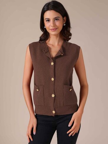 Allegra K Women Sweater Vest 2025 Button Down Sleeveless Tank Tops Pockets Casual Knit Sweaters Cardigan in Saudi Arabia