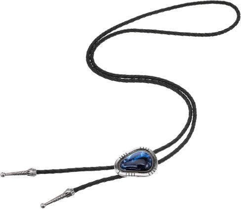 Bolo Tie for Men Necklace Accessories Western Cowboy Bola Bolero Tie Supplies Western Jewelry Handmade With Black Turquoise Cowboy Banquet Birthday in Saudi Arabia