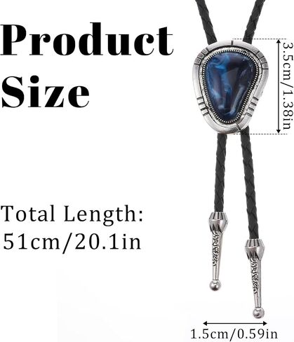 Bolo Tie for Men Necklace Accessories Western Cowboy Bola Bolero Tie Supplies Western Jewelry Handmade With Black Turquoise Cowboy Banquet Birthday in Saudi Arabia
