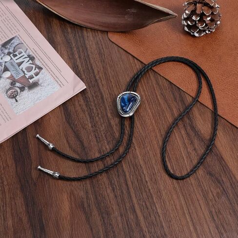 Bolo Tie for Men Necklace Accessories Western Cowboy Bola Bolero Tie Supplies Western Jewelry Handmade With Black Turquoise Cowboy Banquet Birthday in Saudi Arabia