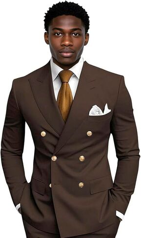 Mens Suit for Wedding 2 Piece Slim Fit Double Breasted Suits Men Tuxedo for Men V Neck Formal Business Suits for Party in Saudi Arabia