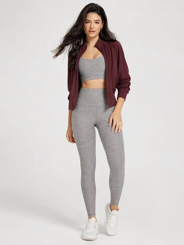 ODODOS Women's Full Zip Workout Jacket Cloud Feeling Stand Collar Long Sleeve Lightweight Athletic Yoga Tops in Saudi Arabia