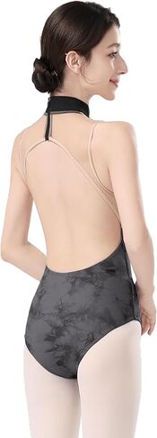 Women's High-neck Dance Leotards, Printed Bodysuit for Ballet,Gymnastics,Swim in Kuwait