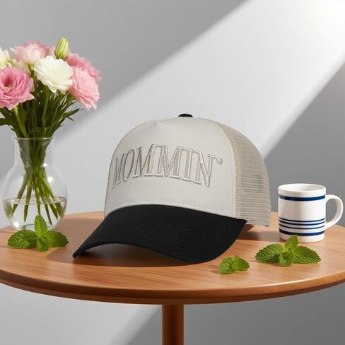 Mommin Trucker Hat for Women，Vintage Embroidered Baseball Cap，Mom Essentials Funny Gifts for Mothers Day in Kuwait