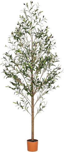 6FT Artificial Olive Tree Indoor Tall Realistic Faux Olive Tree with Plastic Planter, Fake Silk Tree with Handcrafted Branches & Fruits, Large Fake Plant for Home and Office Decor (6FT) in Saudi Arabia