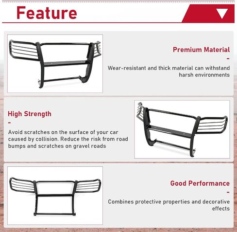 HECASA Brush Guard Compatible with 2005-2014 Toyota Tacoma Bull Bar Front Bumper Grill Grille Guard Protector Brush Push Bar Black Steel Exterior Accessories Power Coated in Saudi Arabia