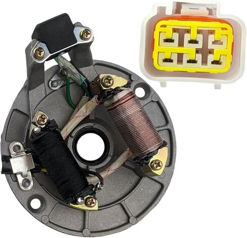 Redcap 2-Coil 5-Wire Stator Magneto مع صفيحة لـ 50cc 70cc 90cc 110cc 125cc Quad Dirt Dirt Bike 4-Wheeler Scooter بديل لـ Taotao Kazuma SSR Baja Coolster in Kuwait