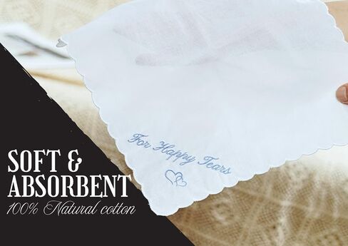 InnoBeta Mother of the Bride Gifts, Wedding Handkerchief, Something Blue Handkerchiefs Set of 2, For Happy Tears in Saudi Arabia