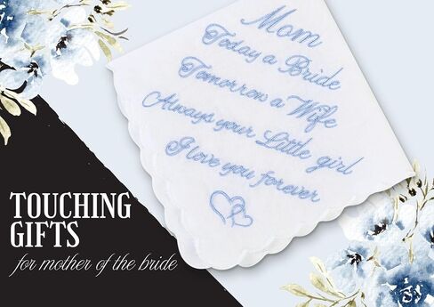 InnoBeta Mother of the Bride Gifts, Wedding Handkerchief, Something Blue Handkerchiefs Set of 2, For Happy Tears in Saudi Arabia