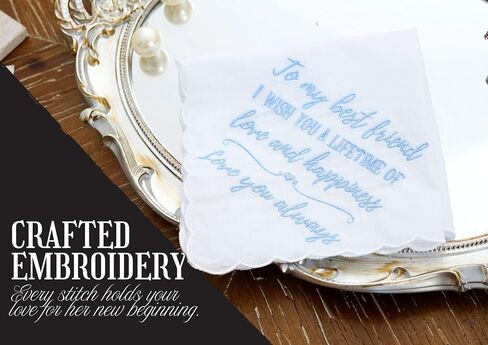 InnoBeta Bride Gifts from Friend, Wedding Handkerchief for Bride, Something Blue Handkerchiefs Set of 2, For Happy Tears in Saudi Arabia