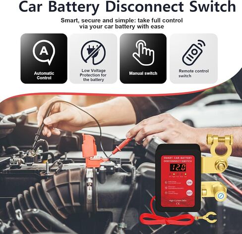 Remote Battery Disconnect Switch-Kill Switch for Car with Voltage Display,12V/24V,240A,Anti Theft,Cut Off Battery Switch for Automotive Car Boat in Kuwait
