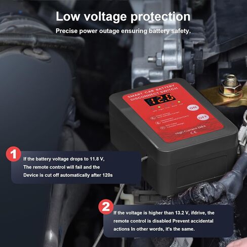 Remote Battery Disconnect Switch-Kill Switch for Car with Voltage Display,12V/24V,240A,Anti Theft,Cut Off Battery Switch for Automotive Car Boat in Kuwait