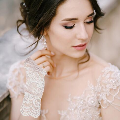 قفازات دانتيل أصابع الدانتيل أبيض سوار مرن دانتي in Kuwait