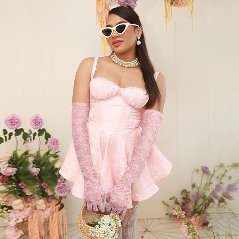 Lace Gloves Women Long Black Lace Gloves for Women Elegant OperaTea Party in Kuwait