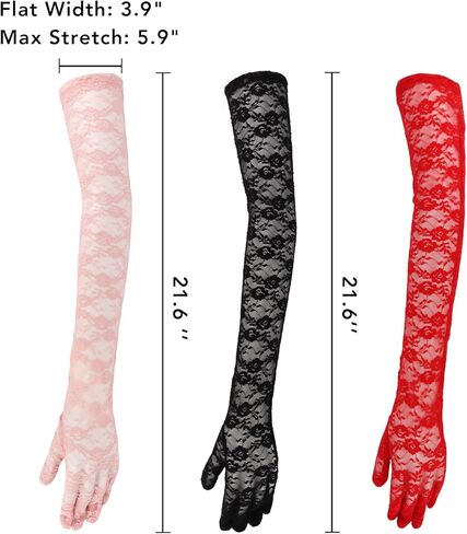 Lace Gloves Women Long Black Lace Gloves for Women Elegant OperaTea Party in Kuwait
