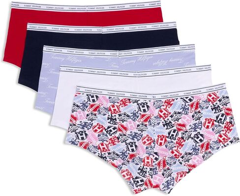 Tommy Hilfiger للسيدات الكلاسيكية للملابس الداخلية لويشورت مع شعار الخصر 5 حزم in Kuwait