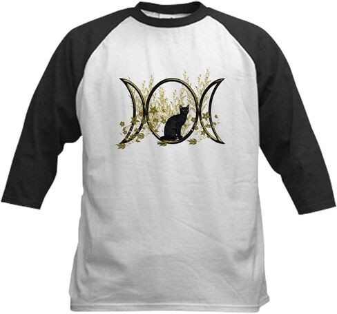 Cafepress Triple Moon Art Series Cat Baseball Jersey Kids Cotton Baseball Jersey ، 3/4 Raglan Sleeve Shirt in Saudi Arabia