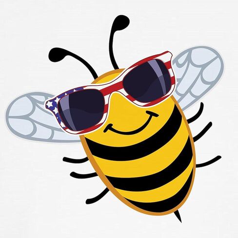 Cafepress 4th of July Honey Bee Baseball Jersey Kids Cotton Baseball Jersey ، 3/4 Raglan Sleeve Shirt in Saudi Arabia