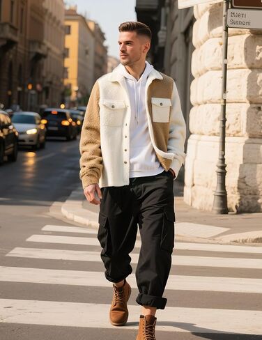 ZAFUL Men's Wool Blend Overcoat – Solid Color Single Breasted Long Winter Coat with Flap Pockets Jacket in Saudi Arabia
