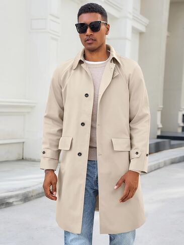 Runcati Mens Trench Coat Single Single Corduroy Long Jacket Jacket Fall Fall Vintage Overbreaker Over in Saudi Arabia