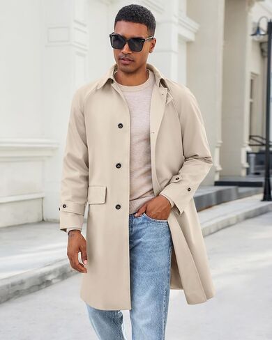 Runcati Mens Trench Coat Single Single Corduroy Long Jacket Jacket Fall Fall Vintage Overbreaker Over in Saudi Arabia