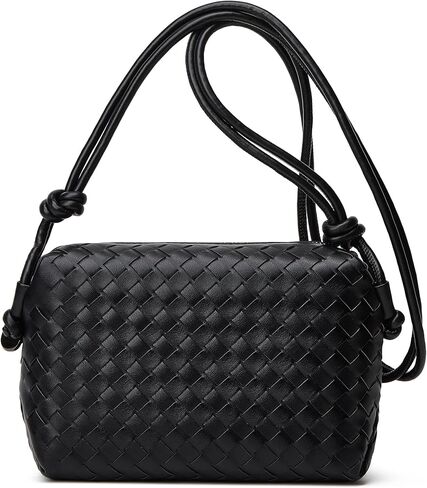 Woven Crossbody Bags for Women: Vegan Leather Handbag - Handwoven Small Purse - Trendy Shoulder Bag in Kuwait