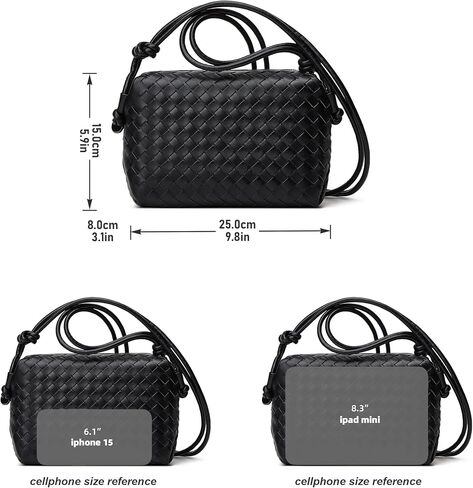 Woven Crossbody Bags for Women: Vegan Leather Handbag - Handwoven Small Purse - Trendy Shoulder Bag in Kuwait