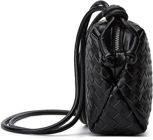 Woven Crossbody Bags for Women: Vegan Leather Handbag - Handwoven Small Purse - Trendy Shoulder Bag in Kuwait