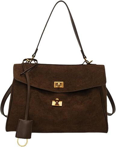 Brown Suede Bag Bag Concept Losttle حقيبة يد متوترة للنساء تعمل على السفر in Kuwait