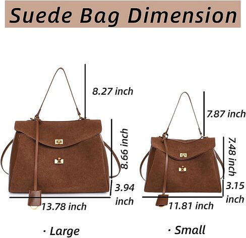 Brown Suede Bag Bag Concept Losttle حقيبة يد متوترة للنساء تعمل على السفر in Kuwait