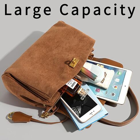 Brown Suede Bag Bag Concept Losttle حقيبة يد متوترة للنساء تعمل على السفر in Kuwait
