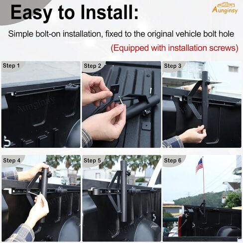 Aunginsy Bed Rail Mount Brackets متوافقة مع Toyota Tundra 2022-2025 Pickup Truck Bed Bed Rail System Sile Scarpular Manual for Graints و Recover in Kuwait