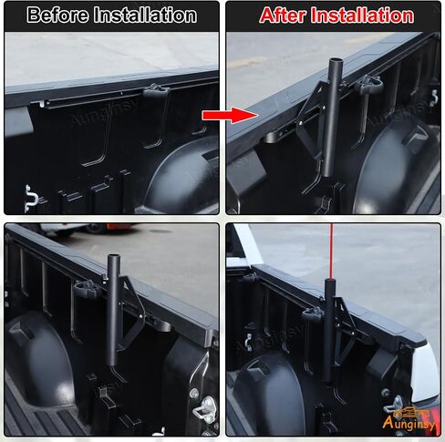 Aunginsy Bed Rail Mount Brackets متوافقة مع Toyota Tundra 2022-2025 Pickup Truck Bed Bed Rail System Sile Scarpular Manual for Graints و Recover in Kuwait