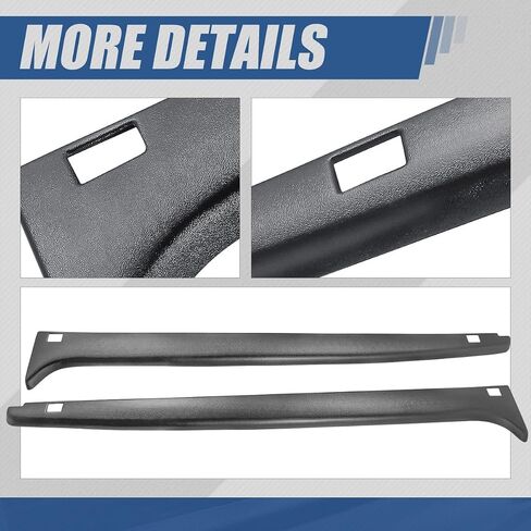 Auto Dynasty Pair of Truck Bed Rail Caps Compatible with Silverado Sierra 1500 Stepside Bed 1999-2005, Driver and Passenger Side, Textured Gloss Black in Saudi Arabia