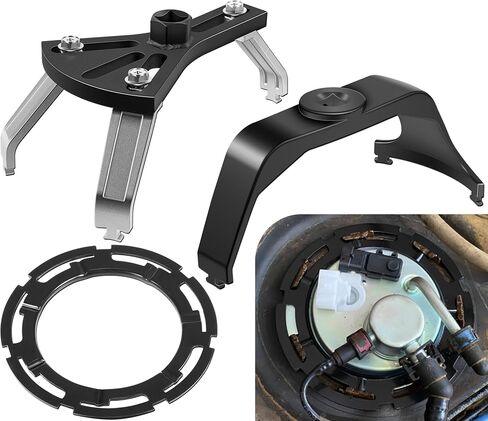 LO164 Fuel Tank Lock Ring, 6599 Fuel Tank Lock Ring Tool & 5.31" to 7.17" Adjustable Fuel Pump Lock Ring Tool - Fuel Tank Repair Tools Set Compatible with Most Vehicles like for Benz BMW Ford & more in Saudi Arabia