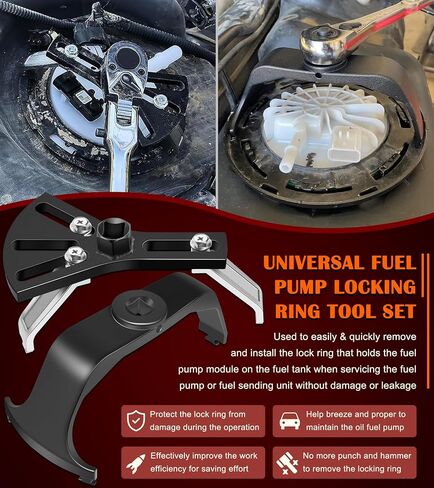 LO164 Fuel Tank Lock Ring, 6599 Fuel Tank Lock Ring Tool & 5.31" to 7.17" Adjustable Fuel Pump Lock Ring Tool - Fuel Tank Repair Tools Set Compatible with Most Vehicles like for Benz BMW Ford & more in Saudi Arabia