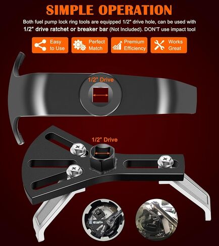 LO164 Fuel Tank Lock Ring, 6599 Fuel Tank Lock Ring Tool & 5.31" to 7.17" Adjustable Fuel Pump Lock Ring Tool - Fuel Tank Repair Tools Set Compatible with Most Vehicles like for Benz BMW Ford & more in Saudi Arabia