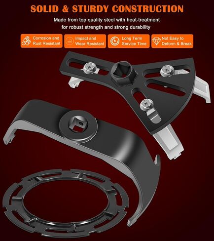 LO164 Fuel Tank Lock Ring, 6599 Fuel Tank Lock Ring Tool & 5.31" to 7.17" Adjustable Fuel Pump Lock Ring Tool - Fuel Tank Repair Tools Set Compatible with Most Vehicles like for Benz BMW Ford & more in Saudi Arabia