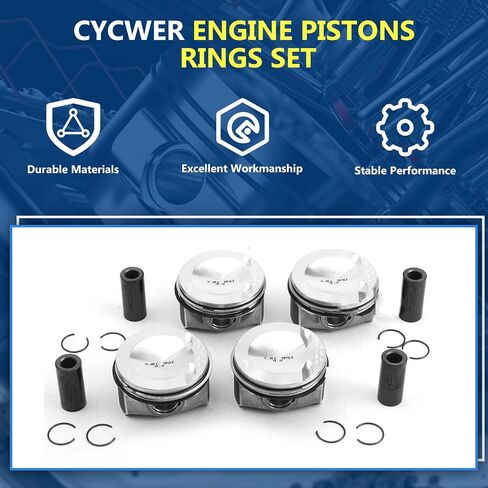 06K107065AG Engine Piston Ring Set 4pcs Pistons Rings Fits for 2015-2019 Golf R 2.0L, Fits for 2016-2020 Leon 2.0L, Replace OE 06K107065AG in Saudi Arabia