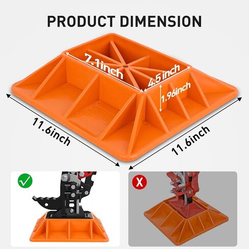 Nilight Off-Road Jack Base, Farm Jack Base Stand Plate Recovery Accessories,11.5" x 11.5", Orange in Saudi Arabia